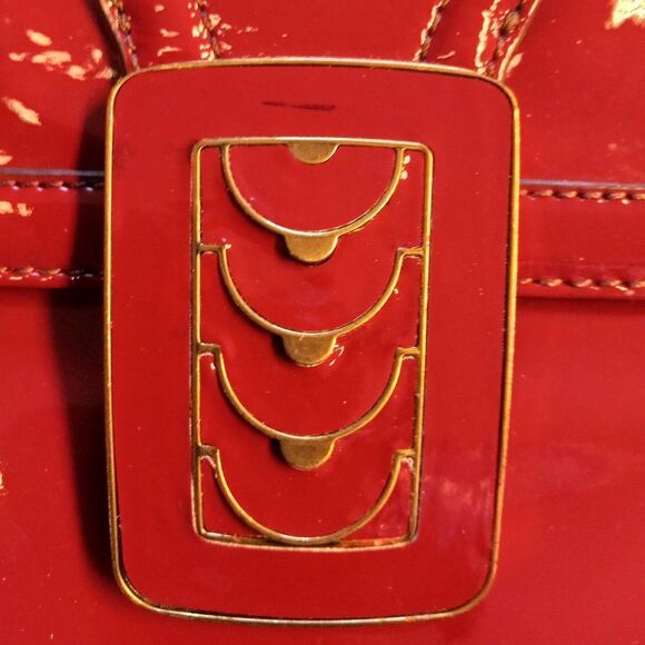 Cole Haan Red Amazing Clutch Sothwestern Granny Chic Red/Gold clasp - Picture 9 of 9